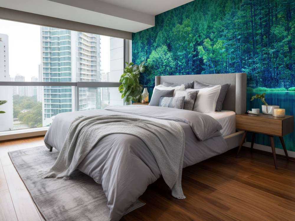 Lac dans une forêt verte