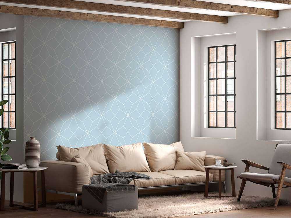 Motif Lignes géométriques bleu clair