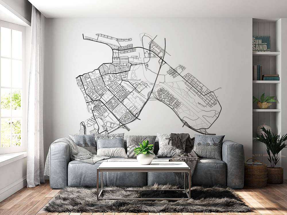 Carte Amsterdam est, blanc