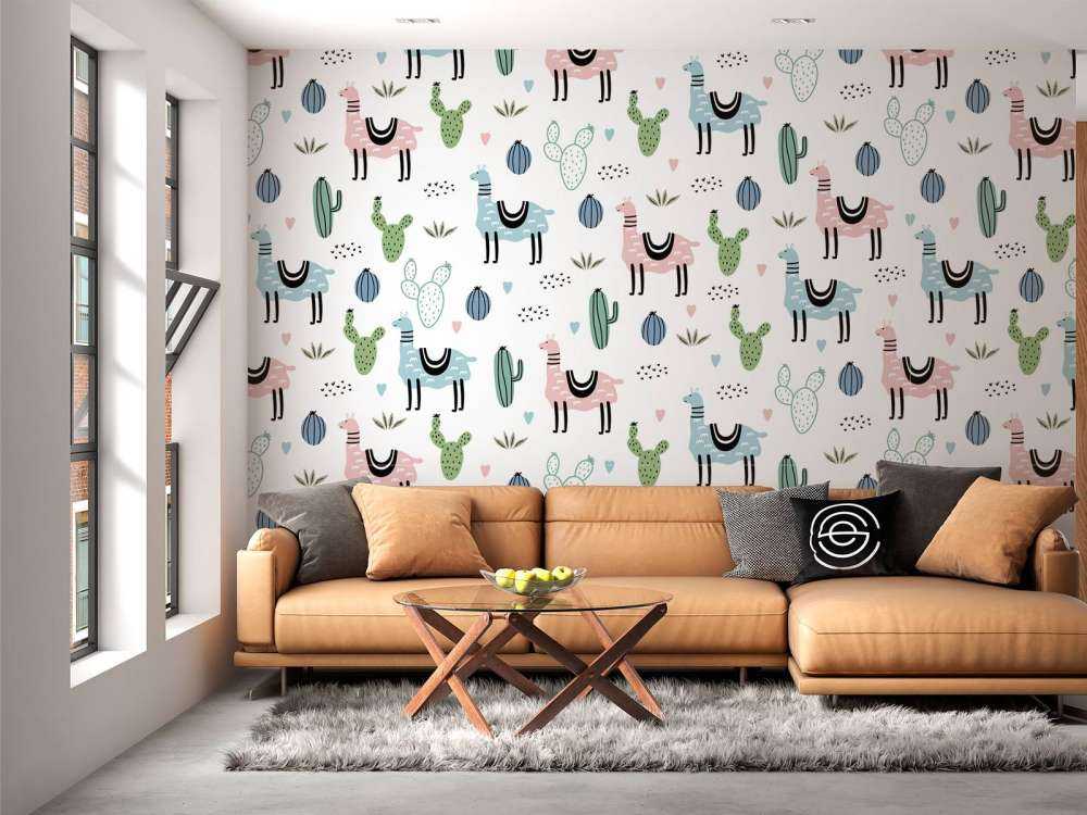 Lamas et cactus