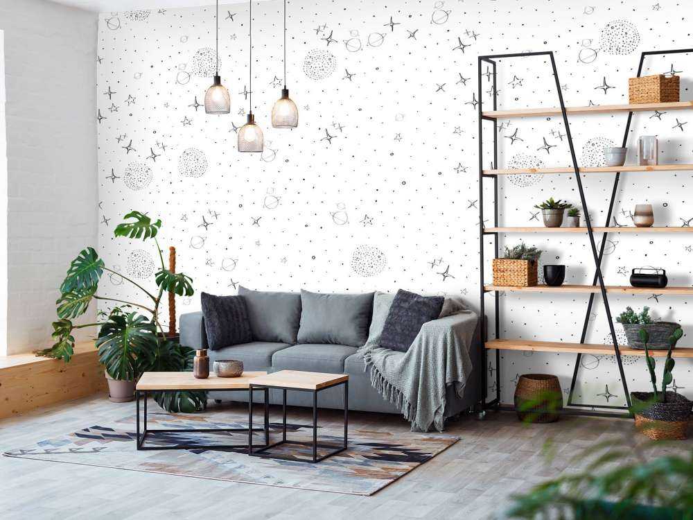 Motif de l'espace en noir et blanc