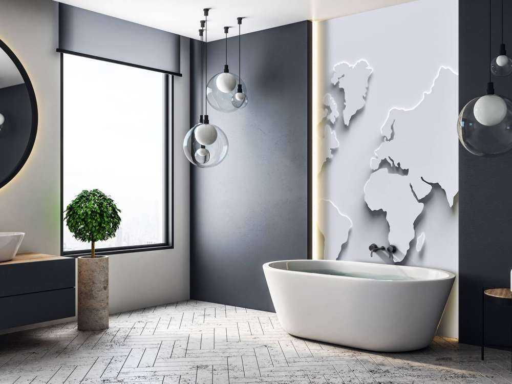 Carte du monde 3D blanche
