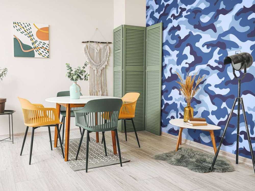 Motif Camouflage bleu