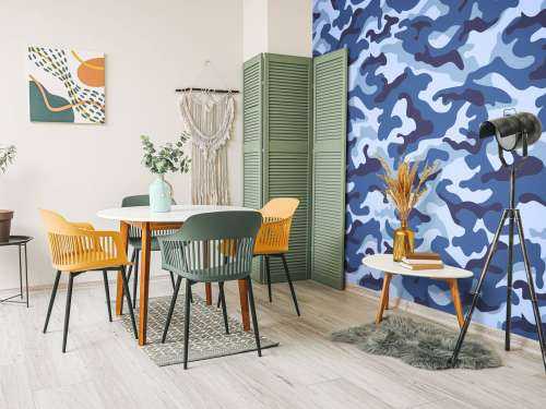 Motif Camouflage bleu