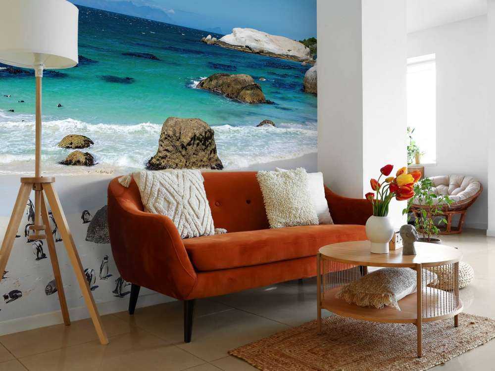 Plage avec pingouins