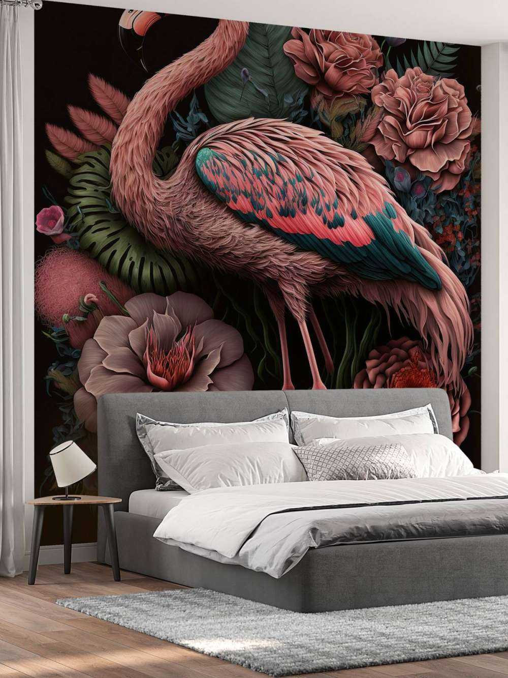 Nuit de Splendeur Florale Flamant