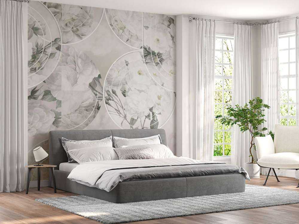 Élégance florale intemporelle - Blanc doux