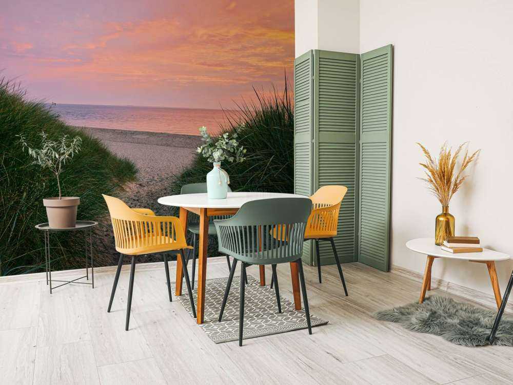 Passage de la dune avec le lever du soleil