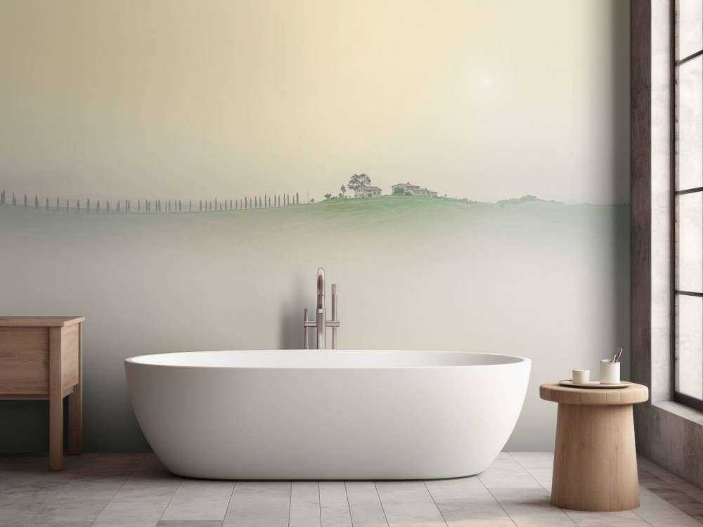 Paysage italien brumeux