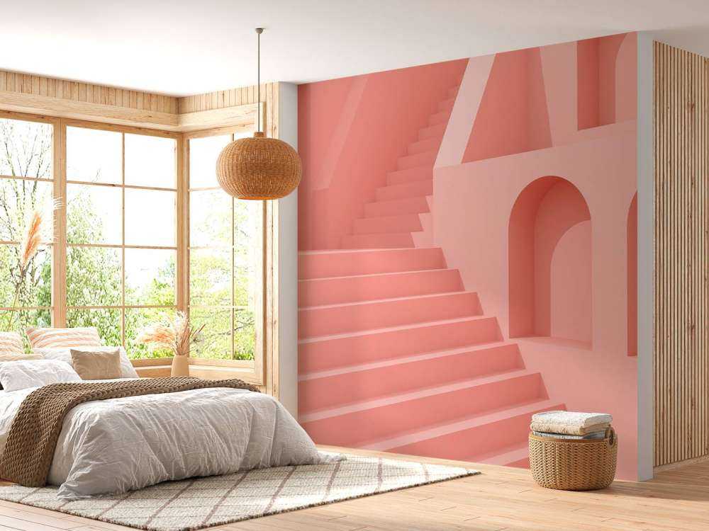Bâtiment abstrait rose