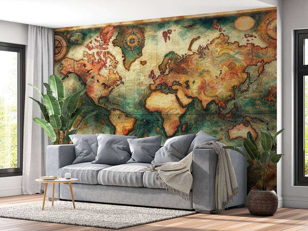 Carte du Monde Historique Vintage