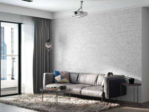 Mandala géométrique blanc