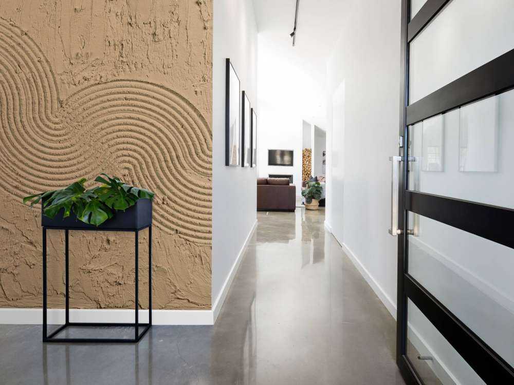 Jardin zen texturé en brun