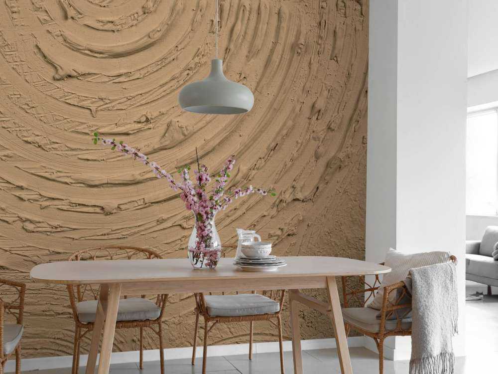 Formes et lignes courbes en brun doré