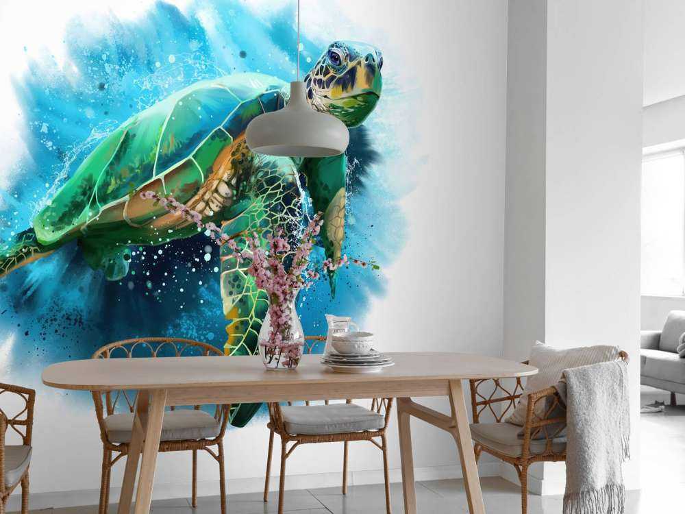 Tortue de mer dessinée