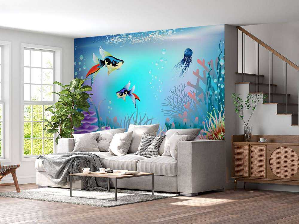 Les poissons dans la mer