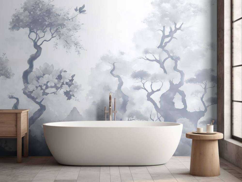 Arbres en fleurs marron