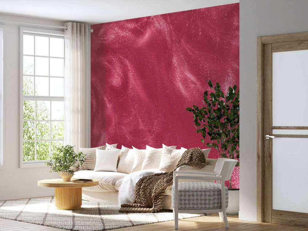 Particules de paillettes roses