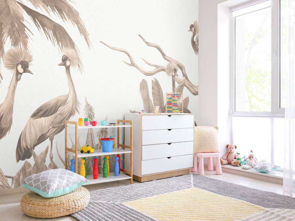 Jungle avec grues en taupe