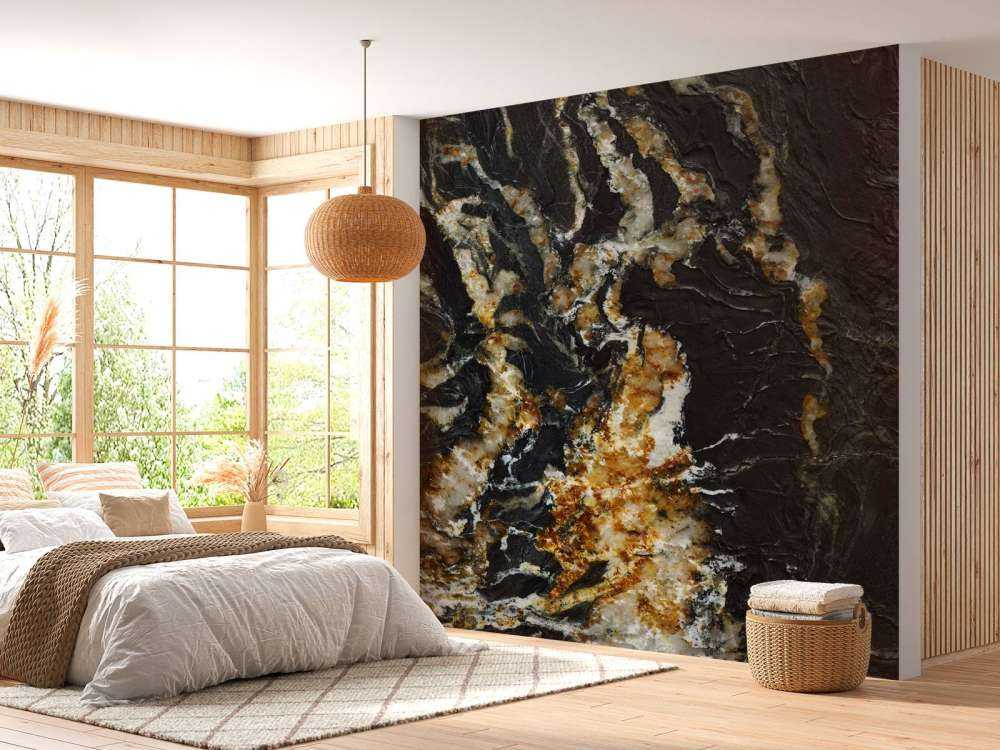 Marbre noir avec structure légère