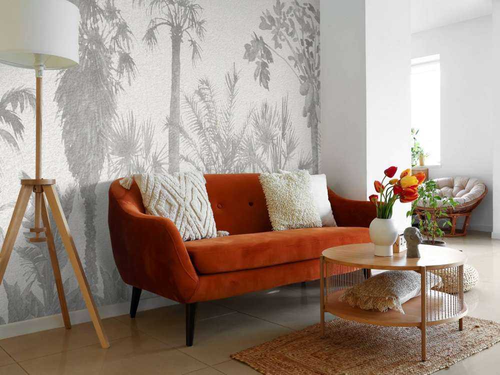 Vintage jungle en nuances de gris