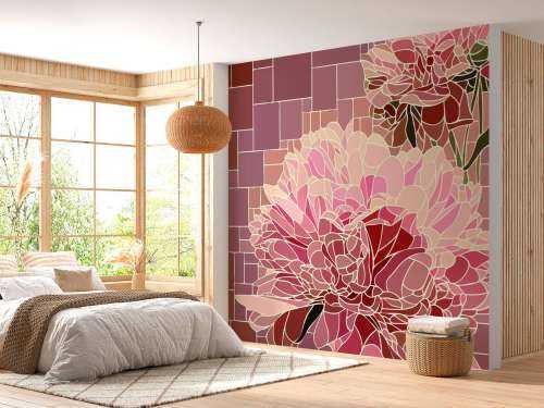Mosaïque de fleurs roses