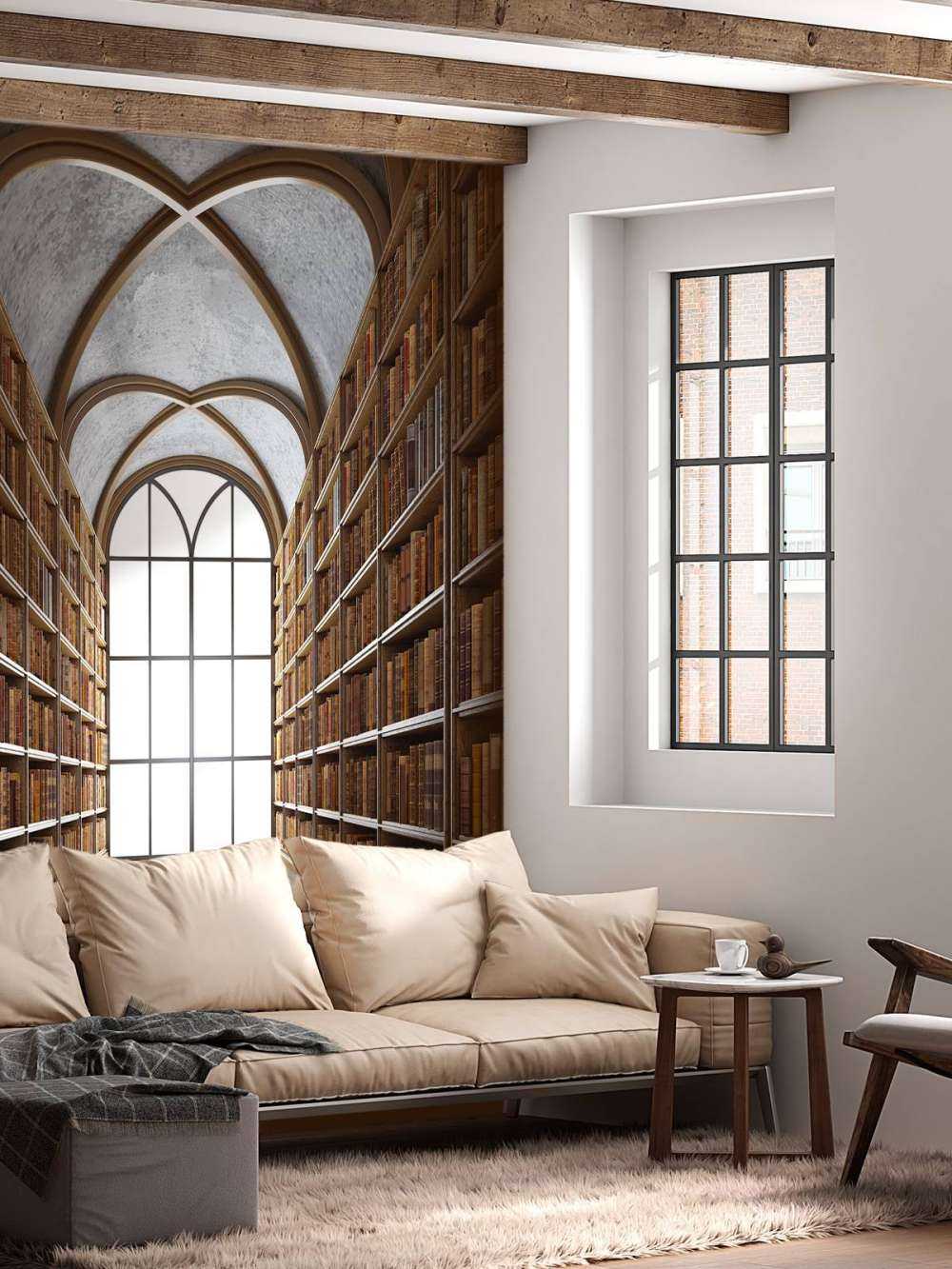 Salle de bibliothèque médiévale
