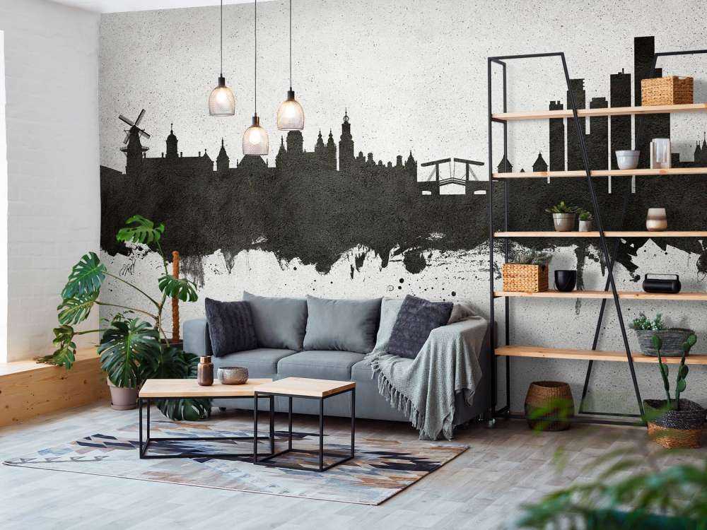 Aquarelle skyline, Amsterdam