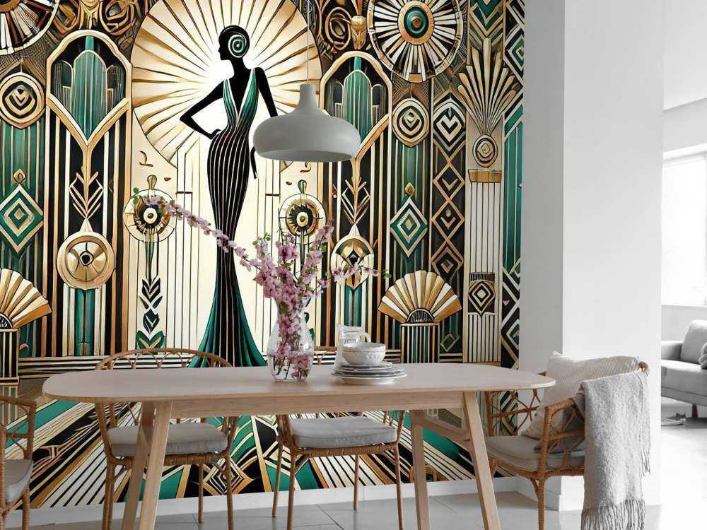Scène d'élégance vintage en Art déco
