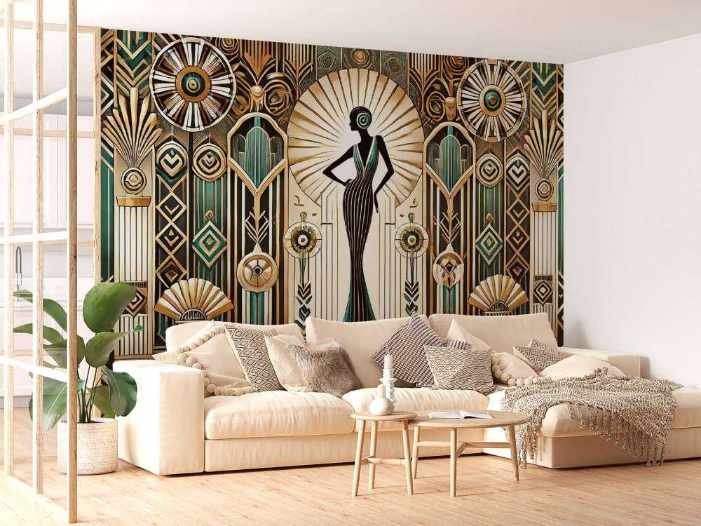 Scène d'élégance vintage en Art déco