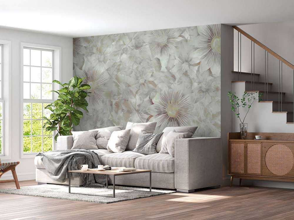 Élégance Botanique Aquarelle Gris Brumeux