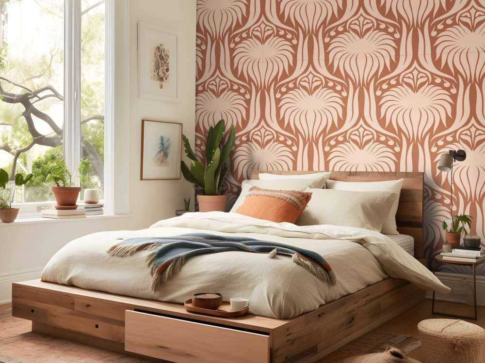 Motif de lotus en terre cuite