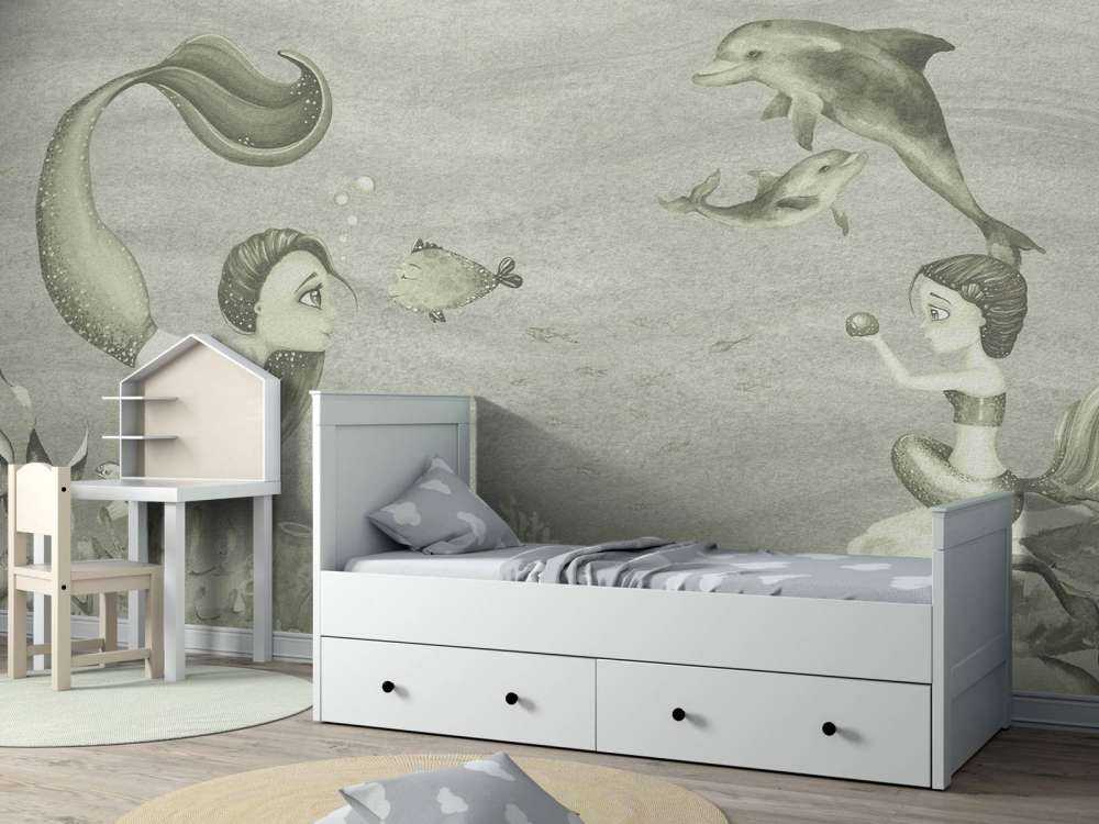 Monde des sirènes en vert d'eau