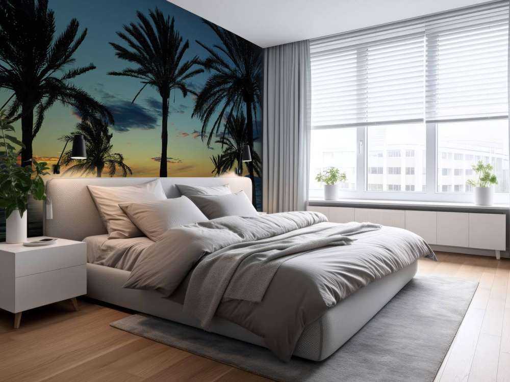 Les palmiers au coucher du soleil