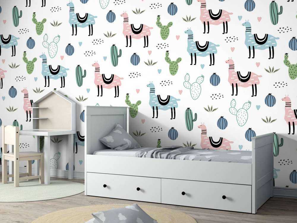 Lamas et cactus