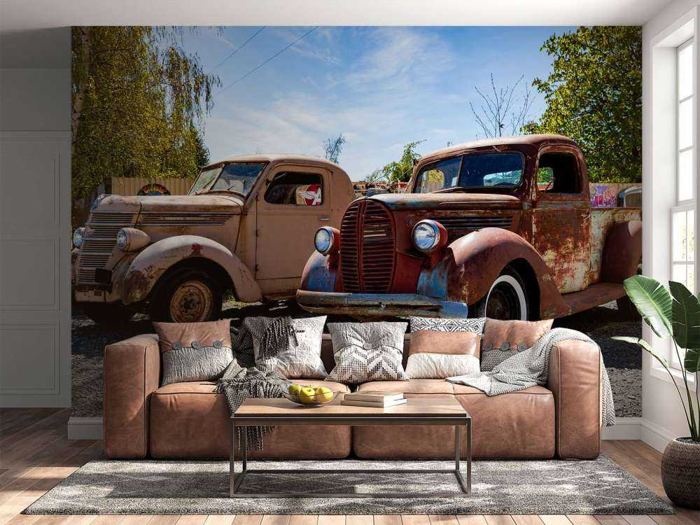 Vieux camions rouillés