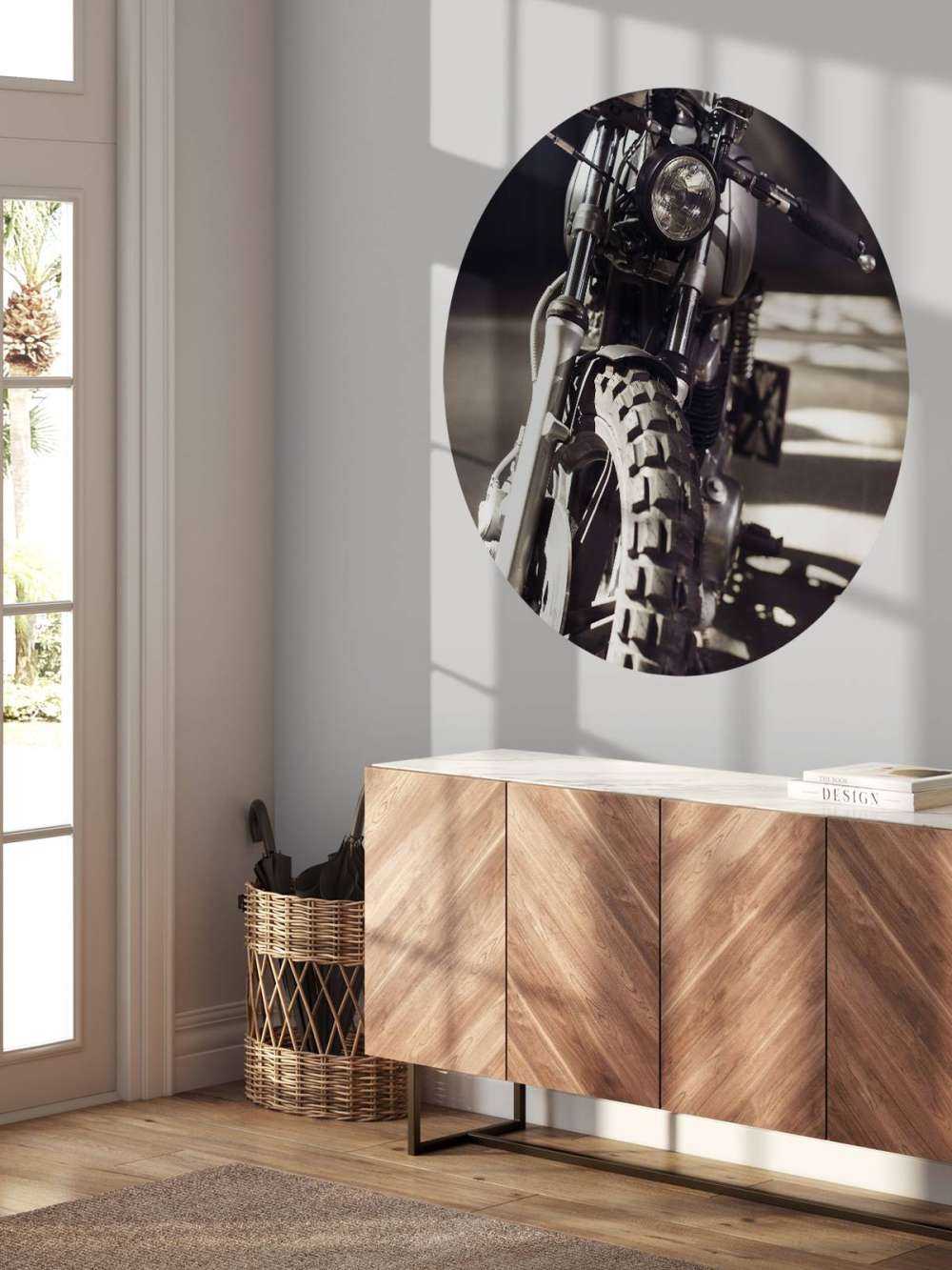 Motocyclette à vue frontale