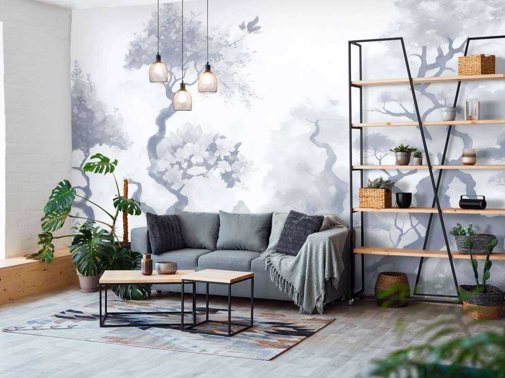 Arbres en fleurs marron