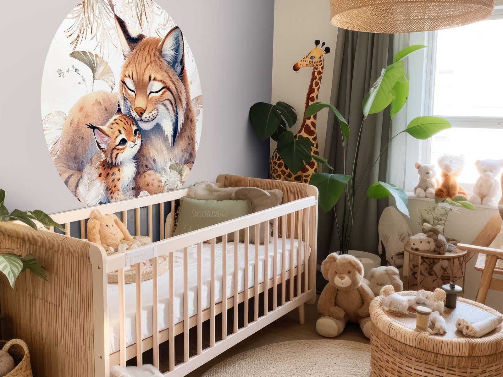 Lynx aimant avec un jeune