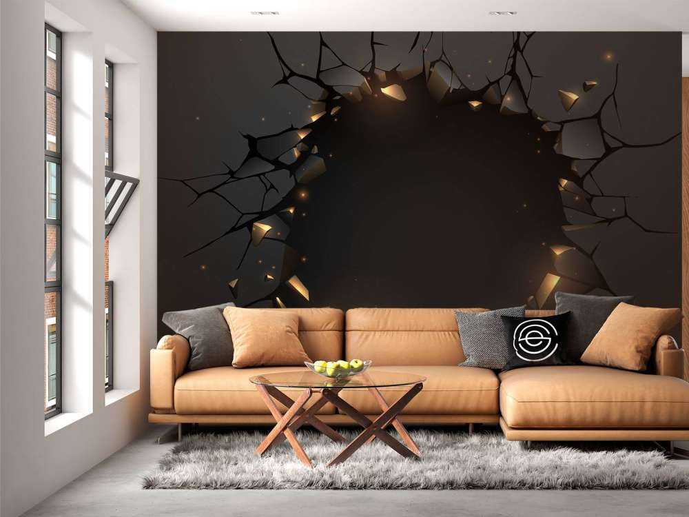 Mur noir avec trou