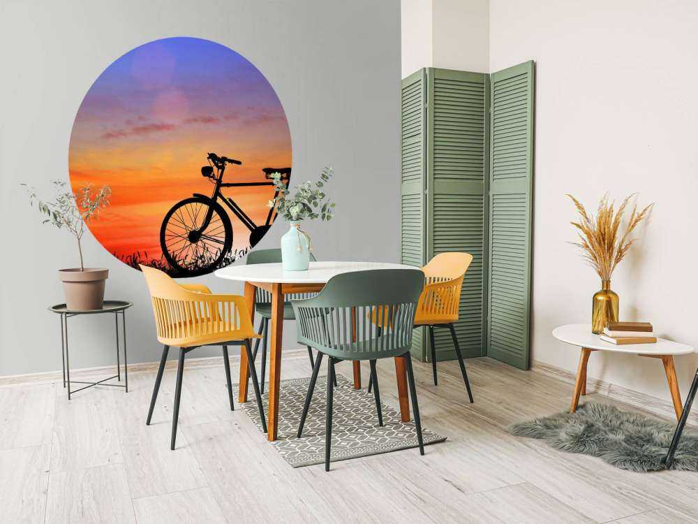 Vélo vintage au coucher du soleil