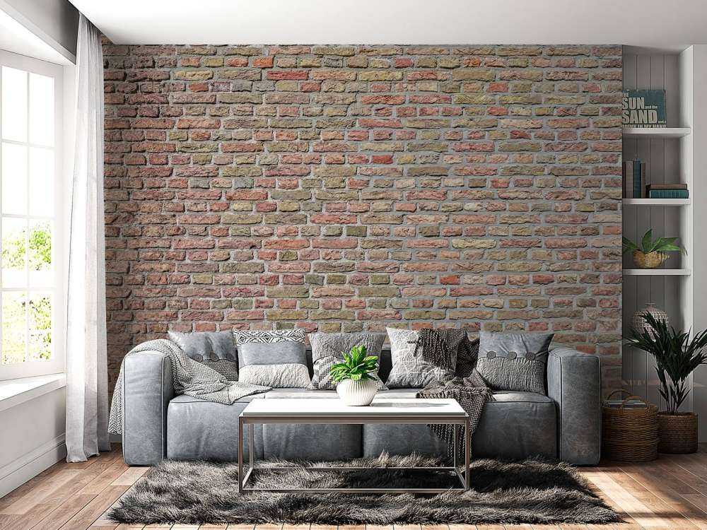 Mur de briques avec joints restaurés