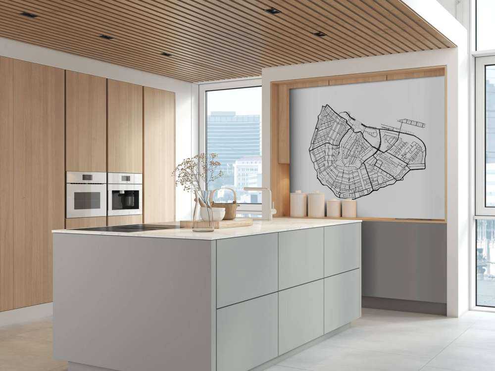 Plan du centre-ville d'Amsterdam, blanc
