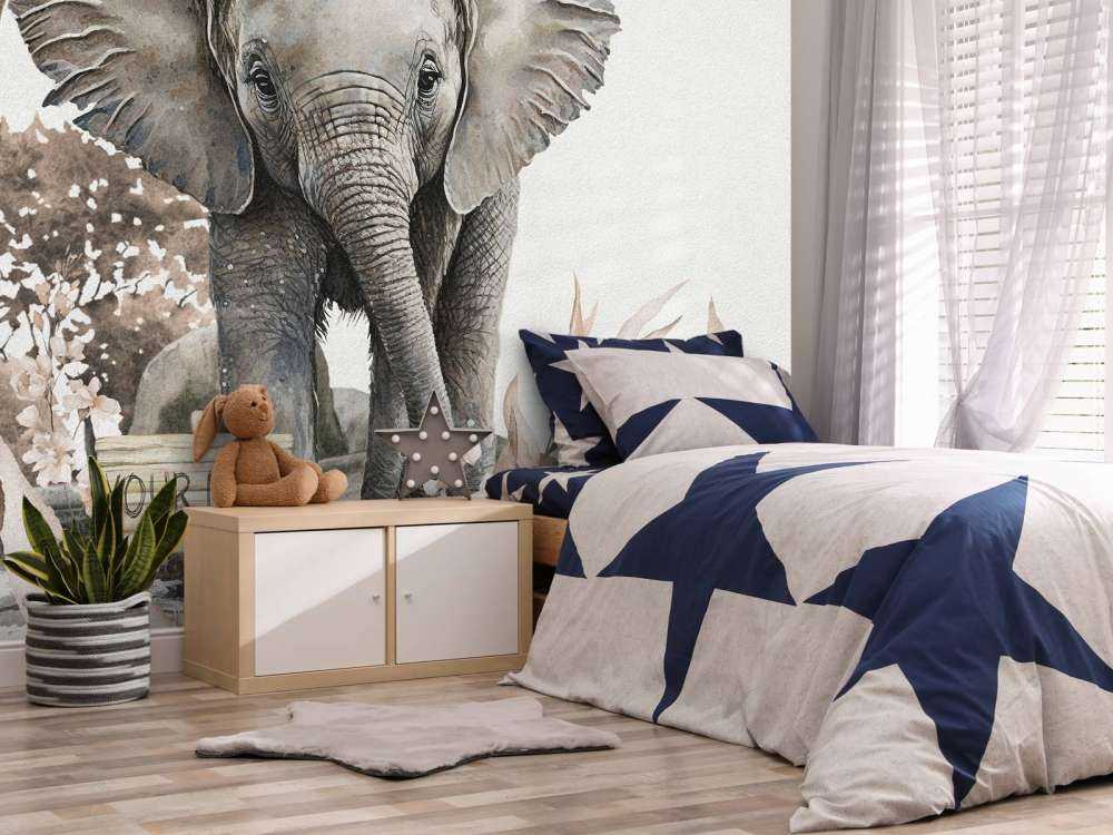 Bébé éléphant de la jungle taupe