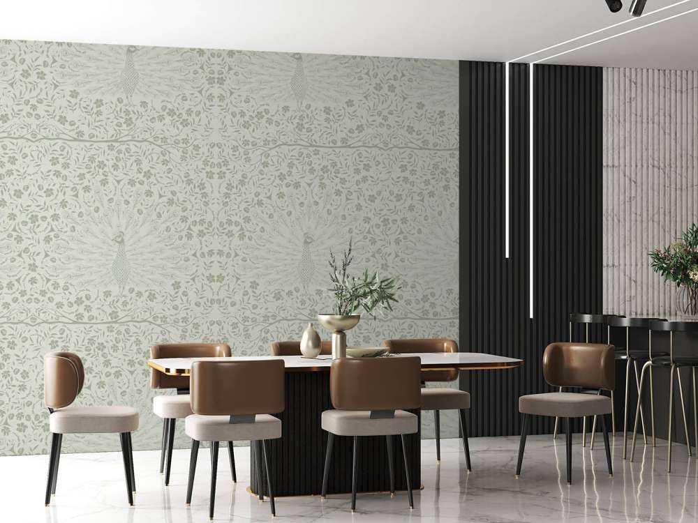 Classic Elegant Peacock Splendour Pattern - vert