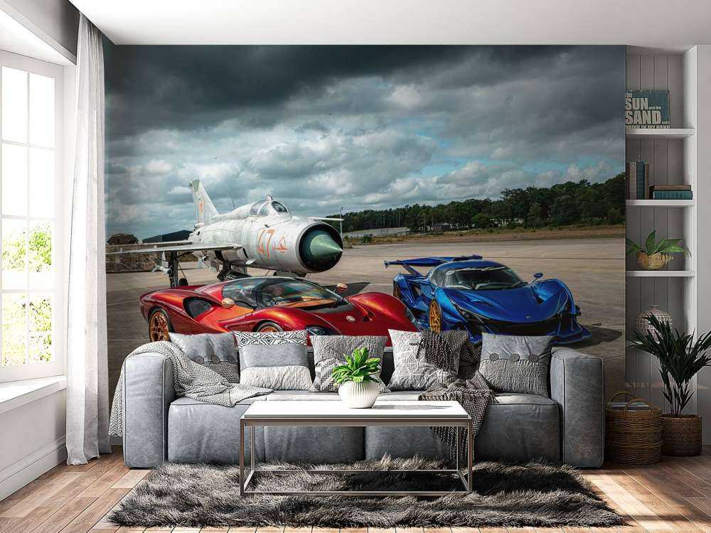 Supercars dans un avion de chasse