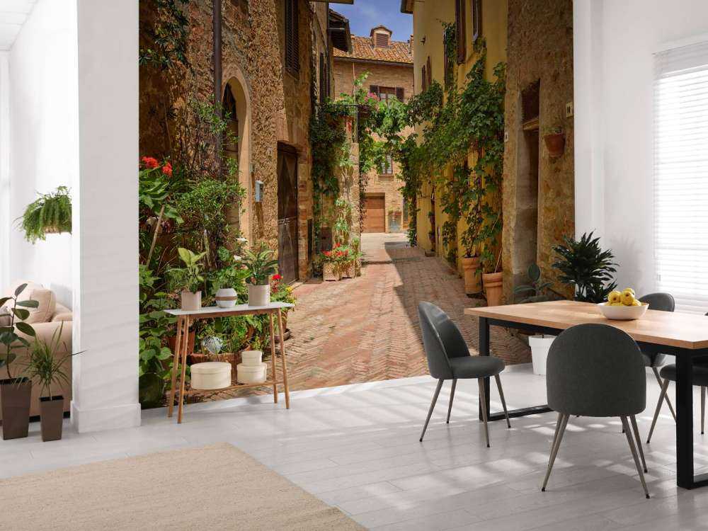 Rue italienne avec des plantes