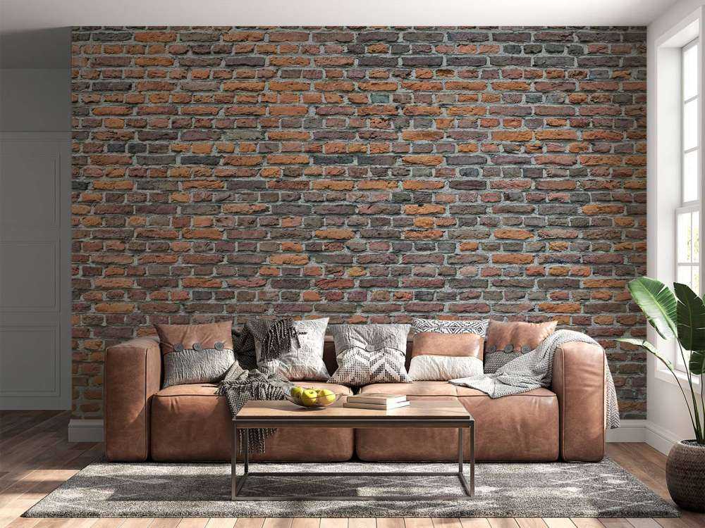 Ancien mur de briques restauré
