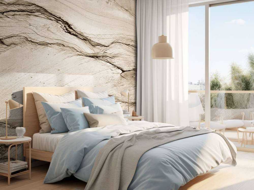 Marbre beige ondulé