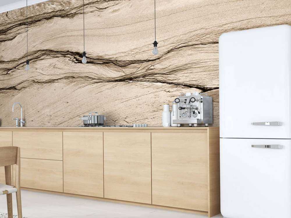 Marbre beige ondulé